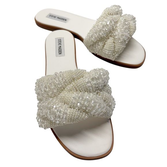 Steve Madden | Ecstatic Embellished Sandal In White Multi - New With Box - Picture 3 of 12